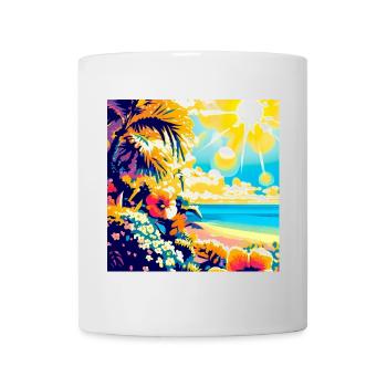 Tropical retro beach and sunshine - Mug - white - Front