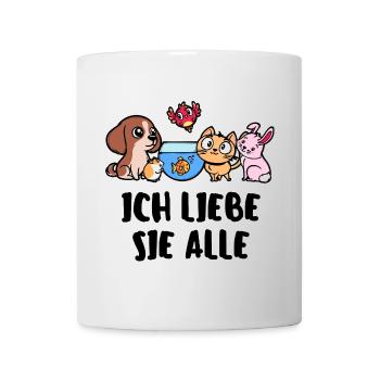 Aquarium Fisch Hund Katze Hase Haustiere Tiere - Tasse - Weiß - Vorne