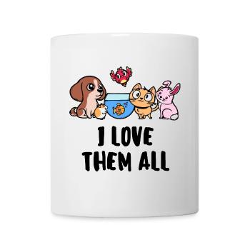 Pets Dog Cat Bunny Aquarium Fish Animals - Mug - white - Front