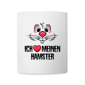 Lieblingstier Hamster Statement Haustiere Herz - Tasse - Weiß - Vorne