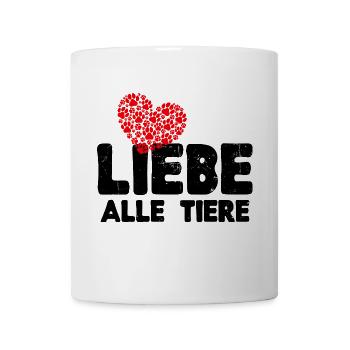 Ich Liebe Tiere Herz Haustiere Statement Heimtier - Tasse - Weiß - Vorne