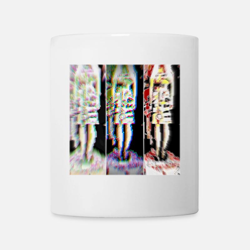 Digitale Pixelkunst woman - Tasse - Weiß