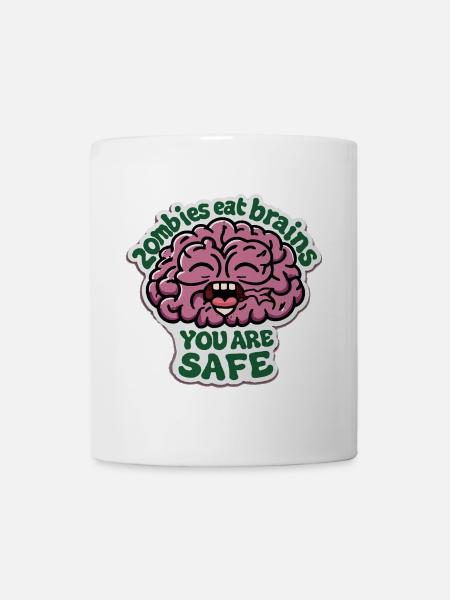 Zombies eat brains - Tasse - Weiß