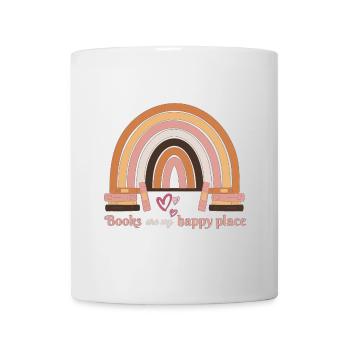 Books Are My Happy Place Bookworm Quote - Mug - white - Front