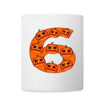 NUMBER 6 - AUTUMN HALLOWEEN PUMPKINS - Mug - white - Front