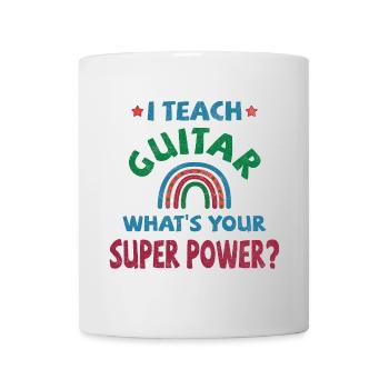 J’enseigne la guitare quel est ton super pouvoir? - Mug blanc - blanc - Devant