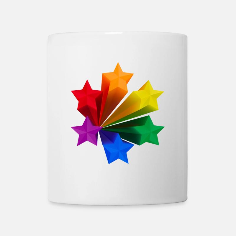 Dynamic Rainbow Stars LGBT - Mug - white