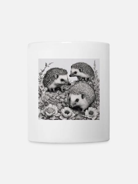 Igel-Familie - Tasse - Weiß