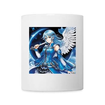 Blauer Engelsritter mit Schwert - Tasse - Weiß - Vorne