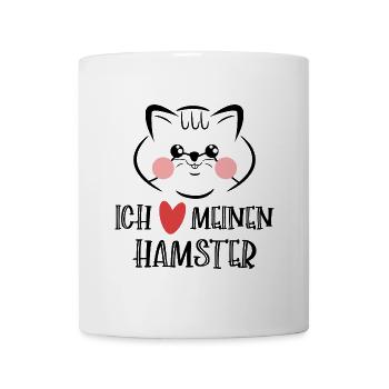 Hamster Herz Statement Lieblingstier Haustiere - Tasse - Weiß - Vorne
