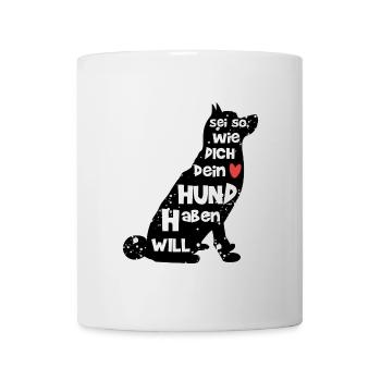Herz Hund Haustiere Statement Lieblingstier Tiere - Tasse - Weiß - Vorne