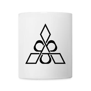 Abstract triangle and rings design - Mug - white - Front