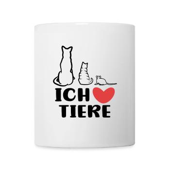 Dog Cat Pets I Love Animals Statement - Mug - white - Front