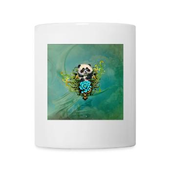 Cute little panda with flowers - Mug - white - Front