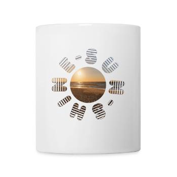Goldene Sonnenuntergang am Strand - Tasse - Weiß - Vorne