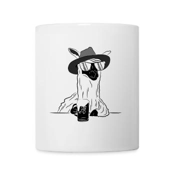 Cool llama with beer mug – party style - Mug - white - Front