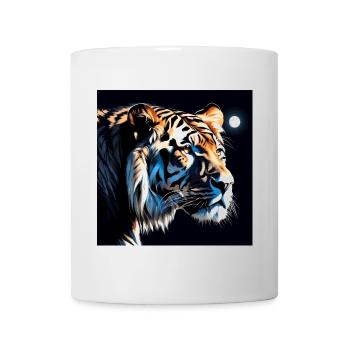 Mondlicht Tiger Neonkunst - Tasse - Weiß - Vorne