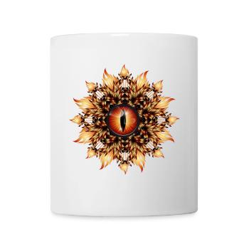 magisches Auge eines Drachen im Medaillon Stil - Tasse - Weiß - Vorne