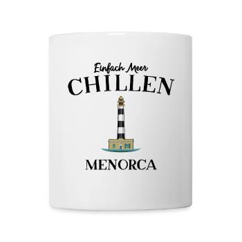 Menorca, Meer Chillen, Leuchtturm Cap d‘Artrutx - Tasse - Weiß - Vorne