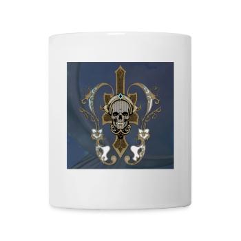 Amazing golden skull with flowers. - Mug - white - Front