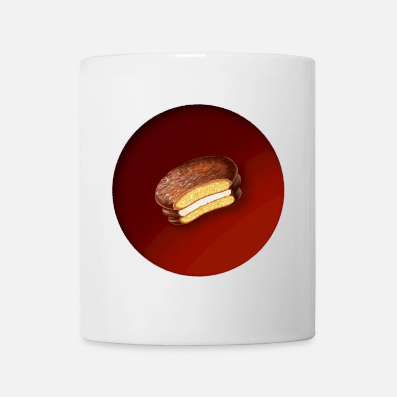 a delicious biscuit with chocolate - Mug - white