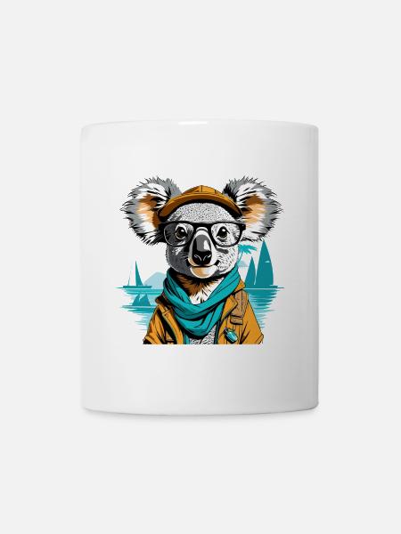 Expeditions-Koala am Meer - Illustration - Tasse - Weiß