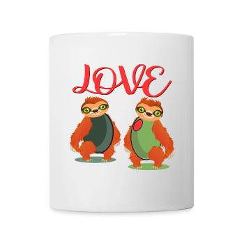 LOVE SLOTH OLIVES COSTUMES POUR COUPLES - Mug blanc - blanc - Devant