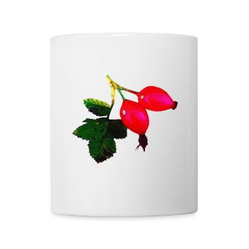 Hagebutten, Hundsrose, pflanzen - Tasse - Weiß - Vorne
