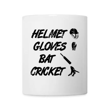Casque Gants Bâton Cricket - Mug blanc - blanc - Devant