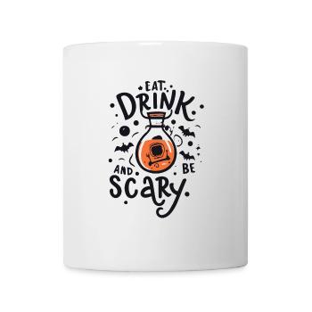 Cadeau Halloween: 'Eat, Drink, Be Scary' - Mug blanc - blanc - Devant