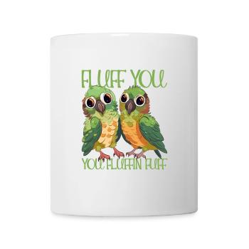 Fluff du du fluffin fuff perruche perroquet design - Mug blanc - blanc - Devant