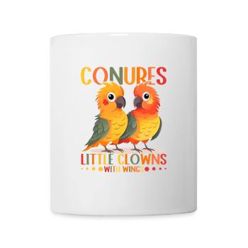 Perruches petits clowns avec des ailes Conure Design - Mug blanc - blanc - Devant