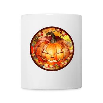 Halloween pumpkin in an autumnal ambience - Mug - white - Front