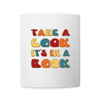 Jetez un coup d’œil, c’est dans un design rétro de livre - Mug blanc - blanc - Devant