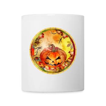 Halloween pumpkin in an autumnal ambience - Mug - white - Front