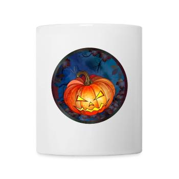 Halloween pumpkin face on Halloween night - Mug - white - Front