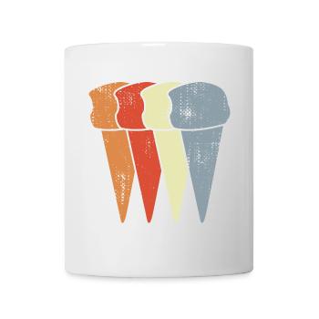 Cornets de crème glacée vintage - Mug blanc - blanc - Devant