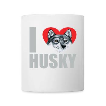 Husky Glitter Dog Owner Dog Hair - Mug blanc - blanc - Devant