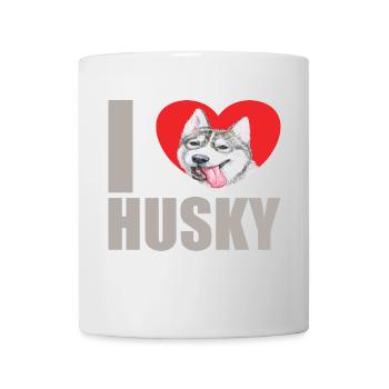 Husky Glitter Dog Owner Dog Hair - Mug blanc - blanc - Devant