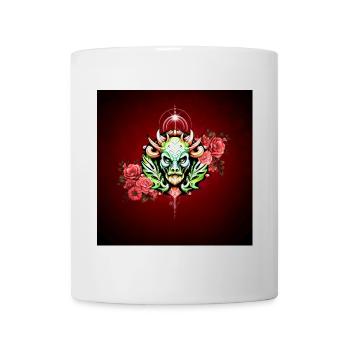 Mysterious colorful creature with flowers - Mug - white - Front