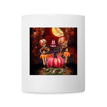Niedliches Halloween-Design im Mondlicht. - Tasse - Weiß - Vorne