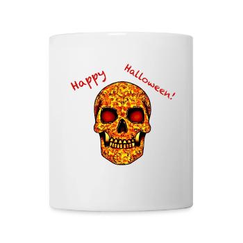 effrayante tête de mort d’halloween - Mug blanc - blanc - Devant