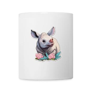 Mega Cute Rhino Cute Kawaii Shirt - Mug - white - Front