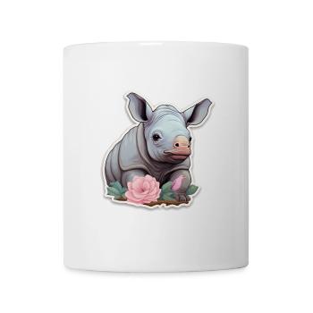 Petite chemise rose à fleurs Baby Rhino - Mug blanc - blanc - Devant