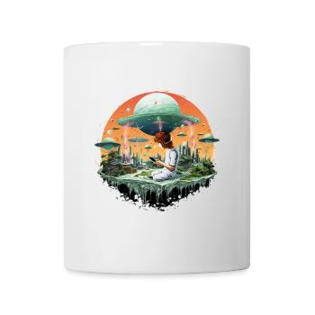 Meditation on Alien Planet Sci Fi Shirt - Mug - white - Front