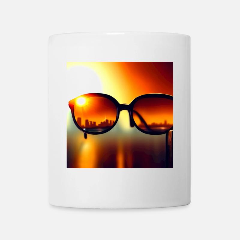 Sunglass-Skyline - Tasse - Weiß