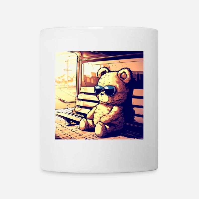 Teddy waiting Manga - Tasse - Weiß