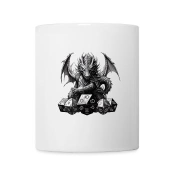 Black Fantasy Dragon W20 RPG Shirt - Mug - white - Front
