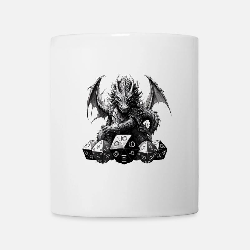 T-shirt Black Fantasy Dragon W20 RPG - Mug blanc - blanc
