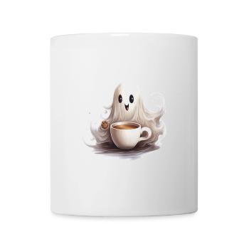 Bébé fantôme avec un grand t-shirt d’Halloween en forme de café - Mug blanc - blanc - Devant